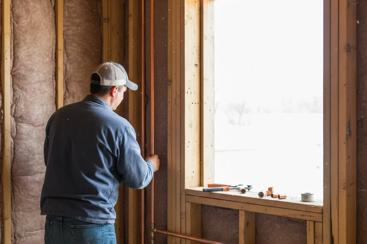 Licensed plumber running new copper supply lines in a West Plains home